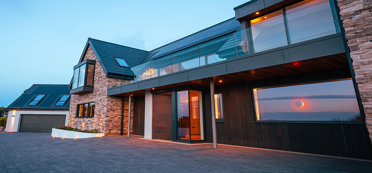 A Nulok roofing project at dusk